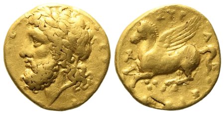 Sicily, Syracuse, Time of Timoleon and the Third Democracy (c. 344-317 BC) , Quarter Stater or 30 litrae; AV (2,15 g; 11,7 mm)