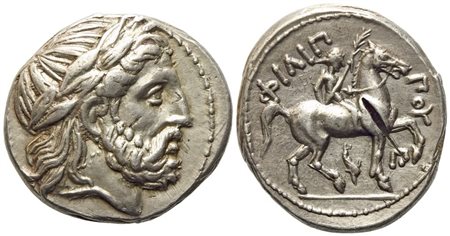 Kings of Macedon, Philip II (359-336 BC), Tetradrachm; AR (14,30 g; 24,7 mm)