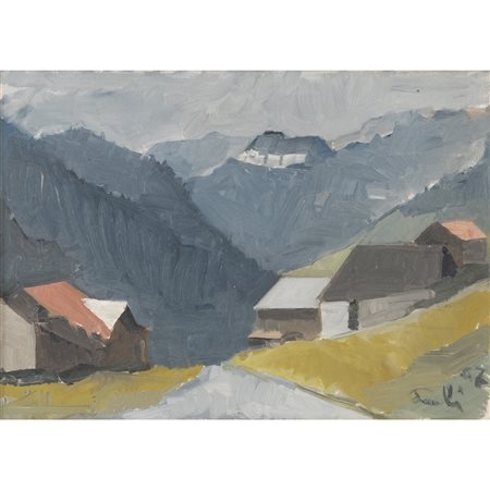 BRUNO PAOLI, Paesaggio a Massa Carrara, Olio su tela