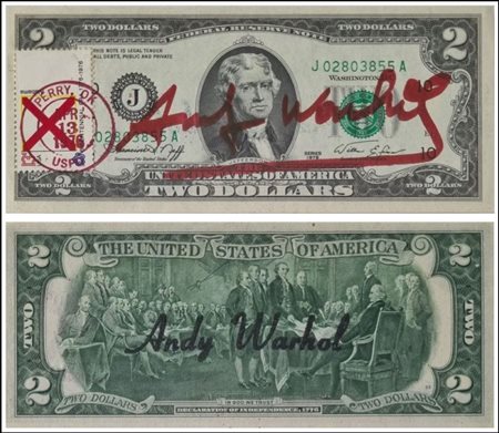 WARHOL ANDY Pittsburgh 1928 - New York 1987 "2 Dollars - J02803855A"