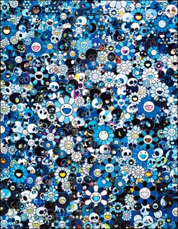 MURAKAMI TAKASHI Tokyo 1962 "Skull Flower Blue"