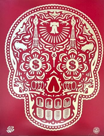 FAIREY SHEPARD Stati Uniti 1970 "Day of the dead skull HPM red"