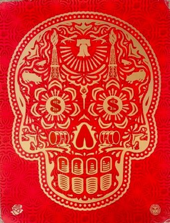 FAIREY SHEPARD Stati Uniti 1970 "Day of the dead skull HPM red"