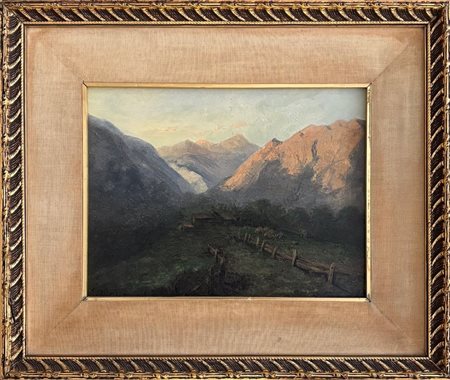 Ernesto Allason Torino 1822 - 1869, Paesaggio Montano