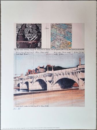 CHRISTO JAVACEV Bulgaria 1935 - New York 2020 "Project for Pont Neuf Wrapped"