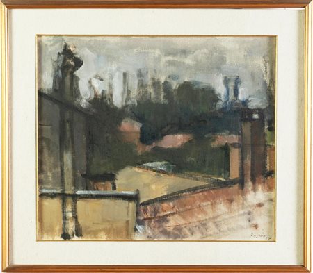 Dino Boschi (Bologna 1923 - 2015), “Tetti”, 1947.