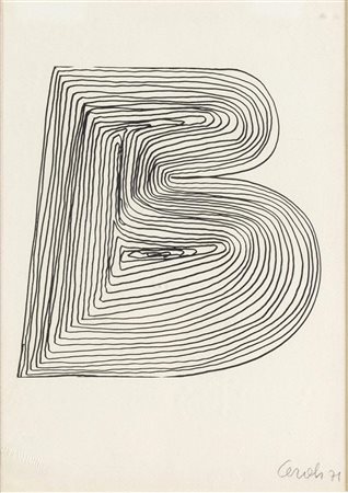 Mario Ceroli (Castel Frentano 1938), “Lettera B” per la serie “L’Alfabeto”, 1971.