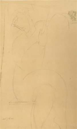 Amedeo Modigliani (Livorno 1884 – Parigi 1920), “Figura seduta”.