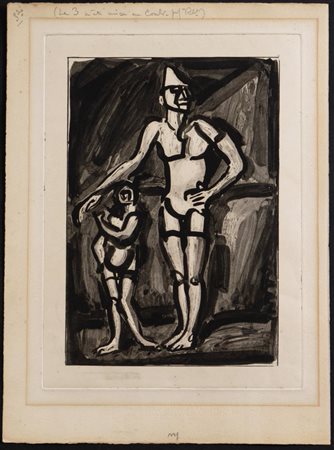 Georges Rouault (Parigi 1871 - 1958), “Clown et enfant”.