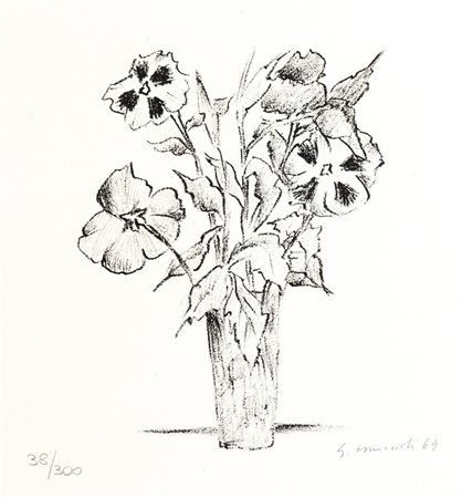 Giovanni Omiccioli (Roma 1901 - 1975), “Vaso di fiori”, 1969.