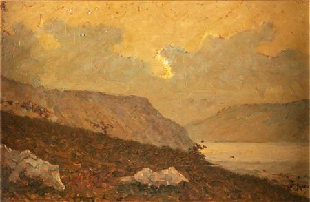 Flavio Bertelli (San Lazzaro di Savena 1865 – Rimini 1941), “Paesaggio montano” .