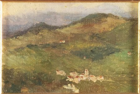 Flavio Bertelli (San Lazzaro di Savena 1865 – Rimini 1941), “Paesaggio della Carpegna”.