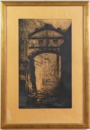 Ubaldo Magnavacca (Modena 1885 – Lerici 1957), “Ponte Sospiri a Venezia”.