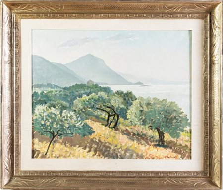 Giovanni Colacicchi (Anagni 1900 – Firenze 1992), “Paesaggio”.