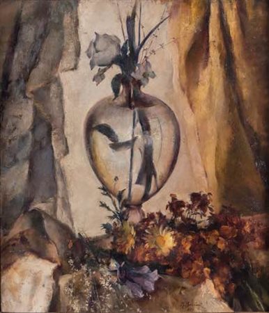 Nino Bertocchi (Bologna 1905 - 1956). Vaso di fiori, 1926.