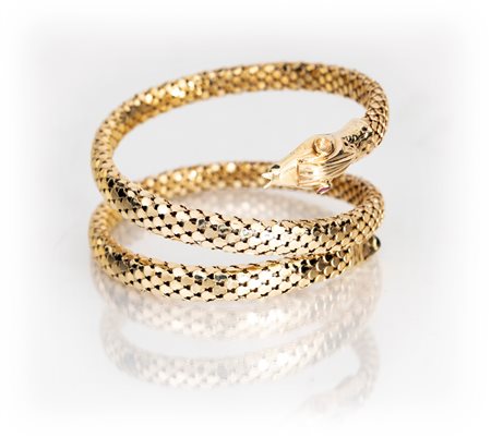 Bracciale in oro a serpente Oro giallo 500/000, peso complessivo 45,70 gr....