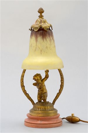 A table lamp Abat-Jour, France circa 1900A lamp with impressed...