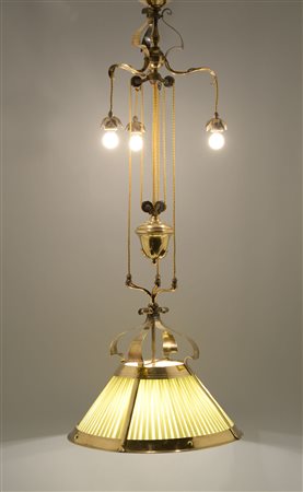 A pull-down chandelier A pull-down suspension lamp, 1910&#39;sA large...