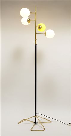 A 1950&#39;s standard lamp Stilnovo, a four-globe standard lamp,&nbsp;Italy...