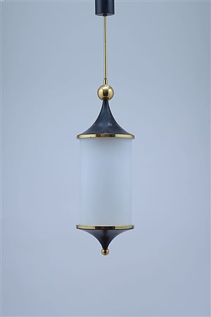 A ceiling suspension lamp Stilnovo (attributed), Italy 1950&#39;sA white...