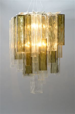 A glass chandelier Venini, &quot;Quadro&quot; chandelier, Italy, Venice...