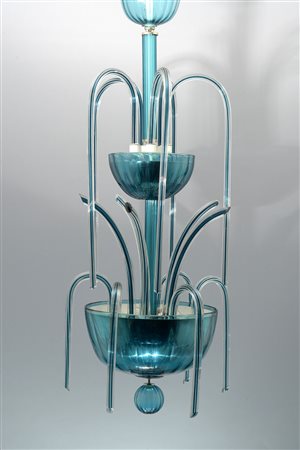 A glass chandelier Venini, &#39;fountain&#39; chandelier no. 99.35, Italy...