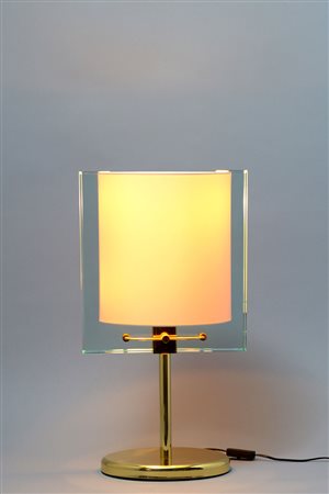 A glass and fabric table lamp Fontana Arte, &#39;Glass&nbsp;2833&#39; lamp...