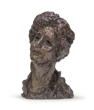 SCULTURA DONNA IN CERCAMICA A LUSTRO