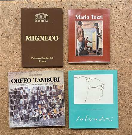 MARIO TOZZI, GIUSEPPE MIGNECO, ALDO SALVADORI E ORFEO TAMBURI - Lotto unico di 4 cataloghi