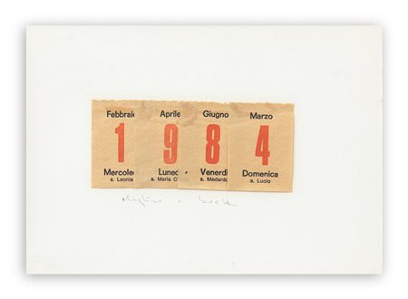 ALIGHIERO BOETTI (1940-1994) - Calendario, 1984