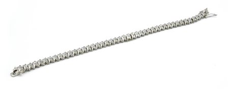 BRACCIALE TENNIS in argento 925 e zirconi, lunghezza cm 17,5