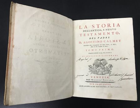 Augustin Calmet LA STORIA DELL'ANTICO E DEL NUOVO TESTAMENTO DEL PADRE D....