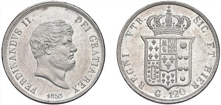 NAPOLI - FERDINANDO II (1839-1859) - Piastra da 120 grana 1853