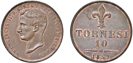 NAPOLI - FRANCESCO II (1859-1860) - 10 tornesi 1859