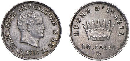 NAPOLEONE I, Re d'Italia (1805-1814) - 10 soldi 1813, Bologna