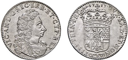 VITTORIO AMEDEO II, Re di Sicilia (1713-1718) - 1 lira 1717, II tipo