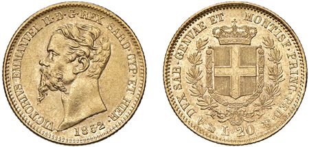 VITTORIO EMANUELE II, Re di Sardegna (1849-1861) - 20 lire 1852, Genova, senza sigla F