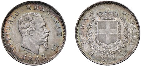 VITTORIO EMANUELE II (1861-1878) - 1 lira 1863, Milano