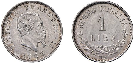 VITTORIO EMANUELE II (1861-1878) - 1 lira 1863, Valore, Milano