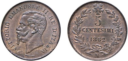 VITTORIO EMANUELE II (1861-1878) - 5 centesimi 1862, Napoli