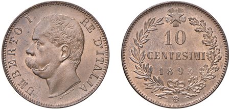 UMBERTO I (1878-1900) - 10 centesimi 1893, Birmingham