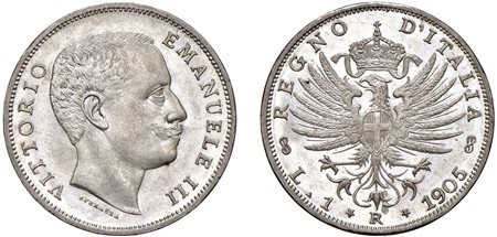 VITTORIO EMANUELE III (1900-1943) - 1 lira 1905