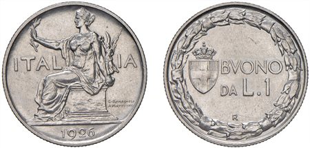 VITTORIO EMANUELE III (1900-1943) - Buono da 1 lira 1926