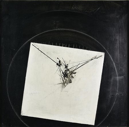 Emilio Scanavino IMMAGINE, 1966 olio su tela, cm 60x60 firma, data e dedica...