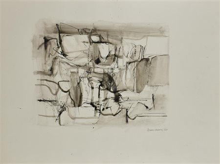 Giancarlo Francesconi SENZA TITOLO, 1960 china su cartoncino, cm 50x67 firma...