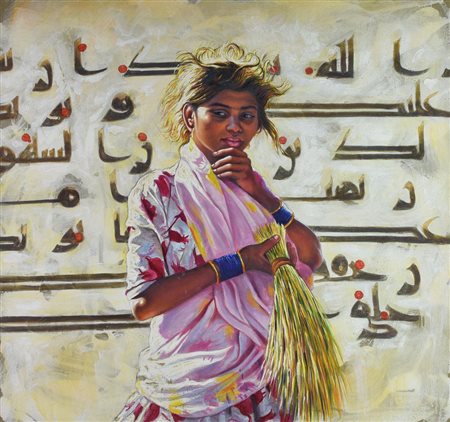 Hassoun Ali SENZA TITOLO, 2011 olio a semifresco su tela, cm 80x80 sul retro:...