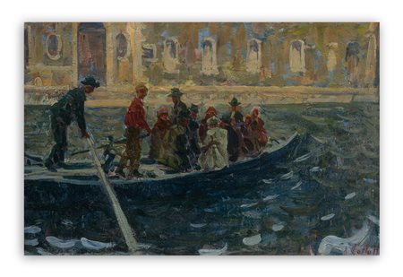 ALESSANDRO GALLOTTI (1879-1961) - Senza Titolo (In gondola)