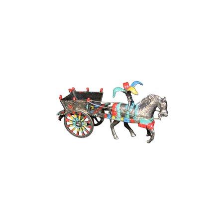 MINIATURA DI CARRETTO SICILIANO CON CAVALLO