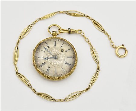 OROLOGIO DA TASCA DECHOUDENS IN ORO 18K, FINE 800 CASSA: testata oro 18K...