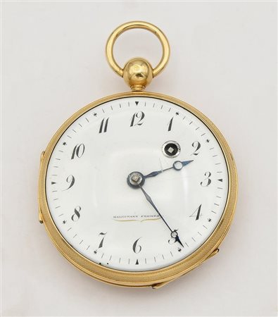 OROLOGIO DA TASCA HALDIMANN FRERES IN ORO 18K, REF. 4634, FINE 1700 CASSA:...